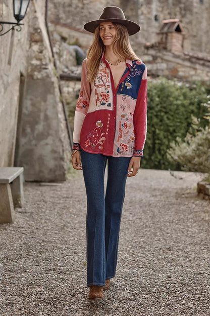 Johnny Was MARCIA COLOR BLOCK SHIRT