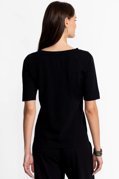 Johnny Was ELBOW SLEEVE BOAT NECK TEE