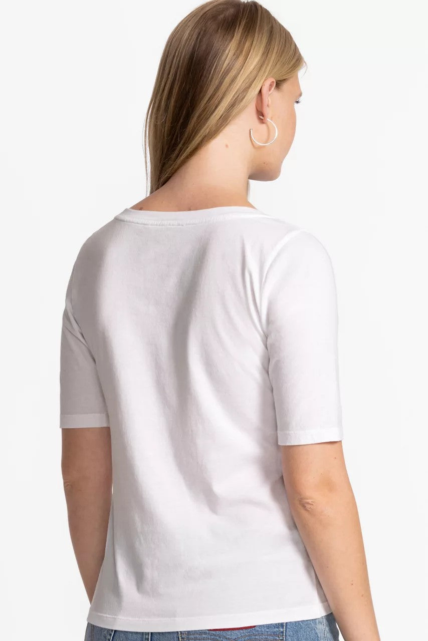 Johnny Was ELBOW SLEEVE BOAT NECK TEE