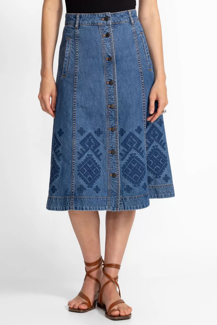 Johnny Was THE PANEL DENIM SKIRT