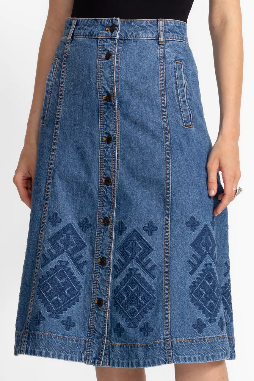 Johnny Was THE PANEL DENIM SKIRT