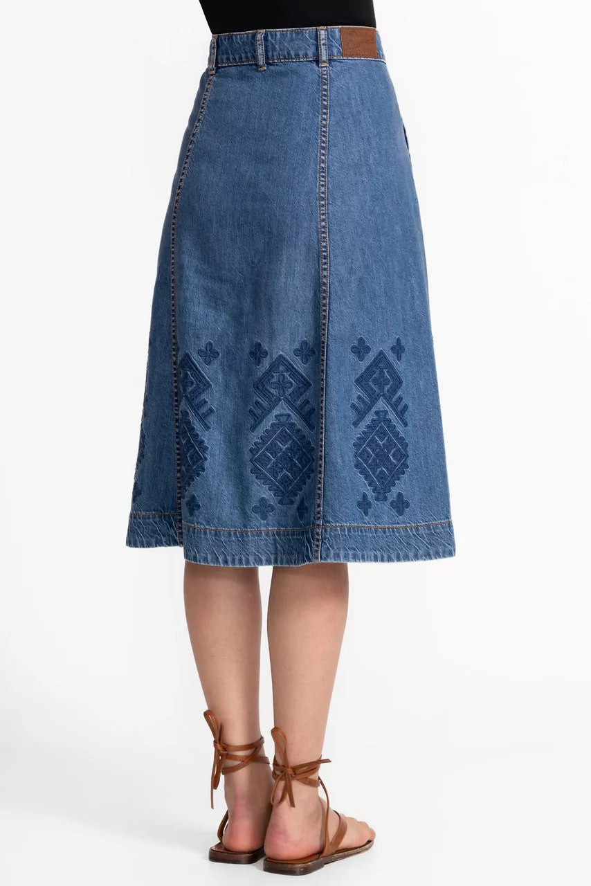 Johnny Was THE PANEL DENIM SKIRT