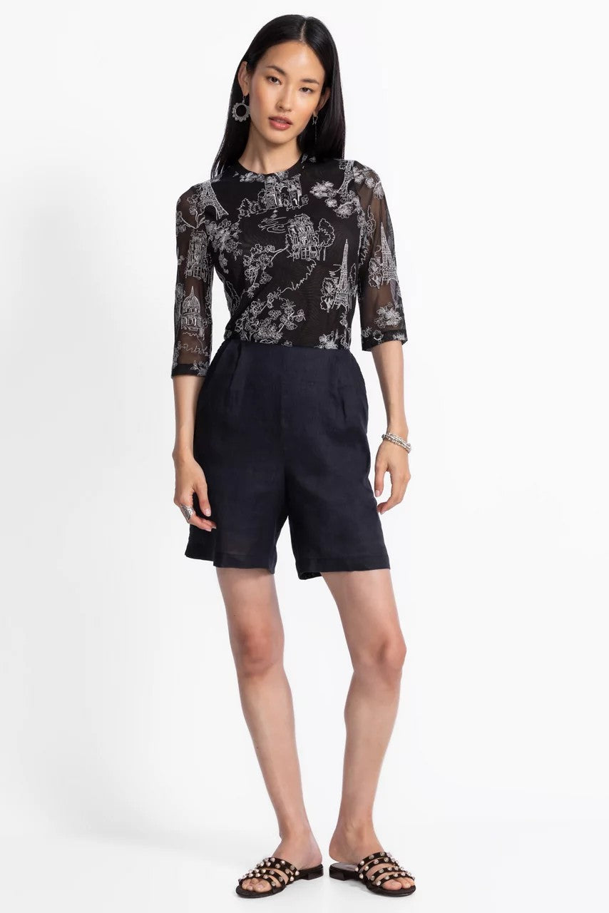 Johnny Was LINEN PLEATED SHORT