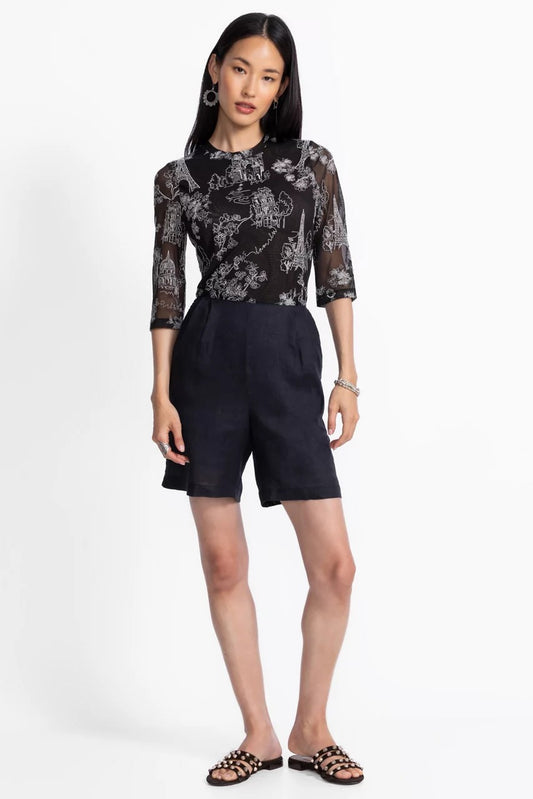 Johnny Was LINEN PLEATED SHORT