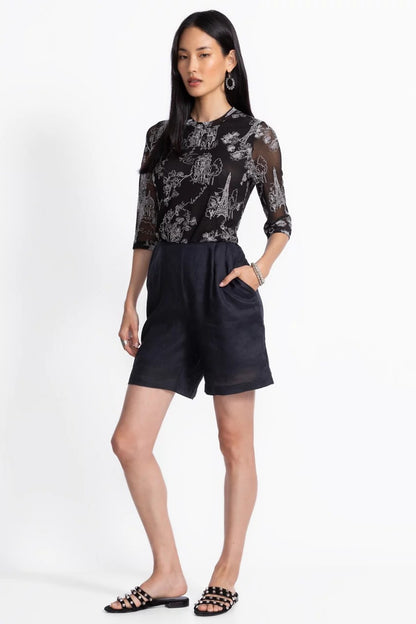Johnny Was LINEN PLEATED SHORT