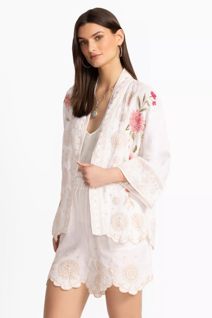 Johnny Was LINEN CROPPED KIMONO