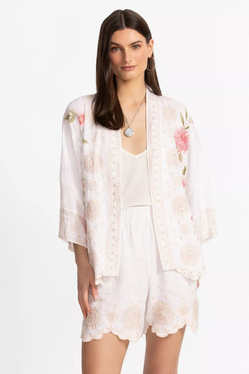 Johnny Was LINEN CROPPED KIMONO