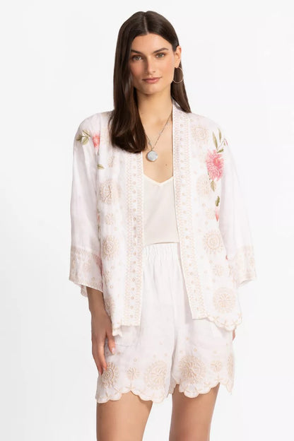 Johnny Was LINEN CROPPED KIMONO