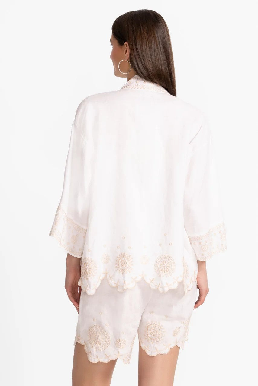 Johnny Was LINEN CROPPED KIMONO