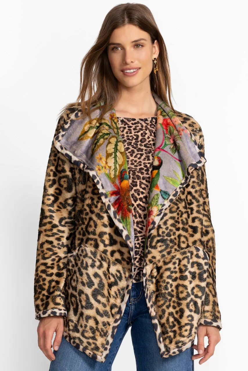 Johnny Was REVERSIBLE JOAN WRAP BINDED SHERPA JACKET