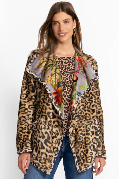 Johnny Was REVERSIBLE JOAN WRAP BINDED SHERPA JACKET