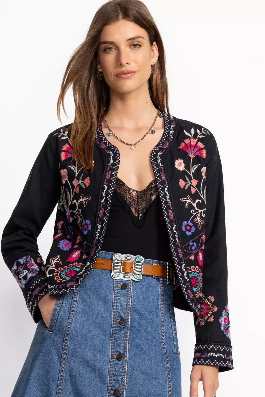 Johnny Was LINEN BOLERO JACKET