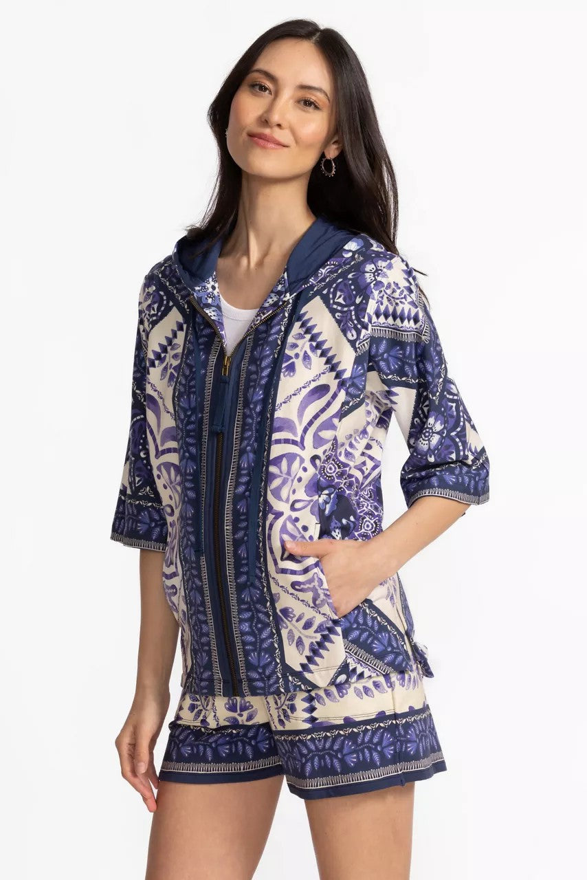 Johnny Was DOLMAN SHORT SLEEVE HOODIE
