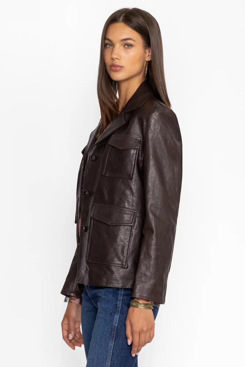 Johnny Was PATCH POCKET ITALIAN LEATHER JACKET