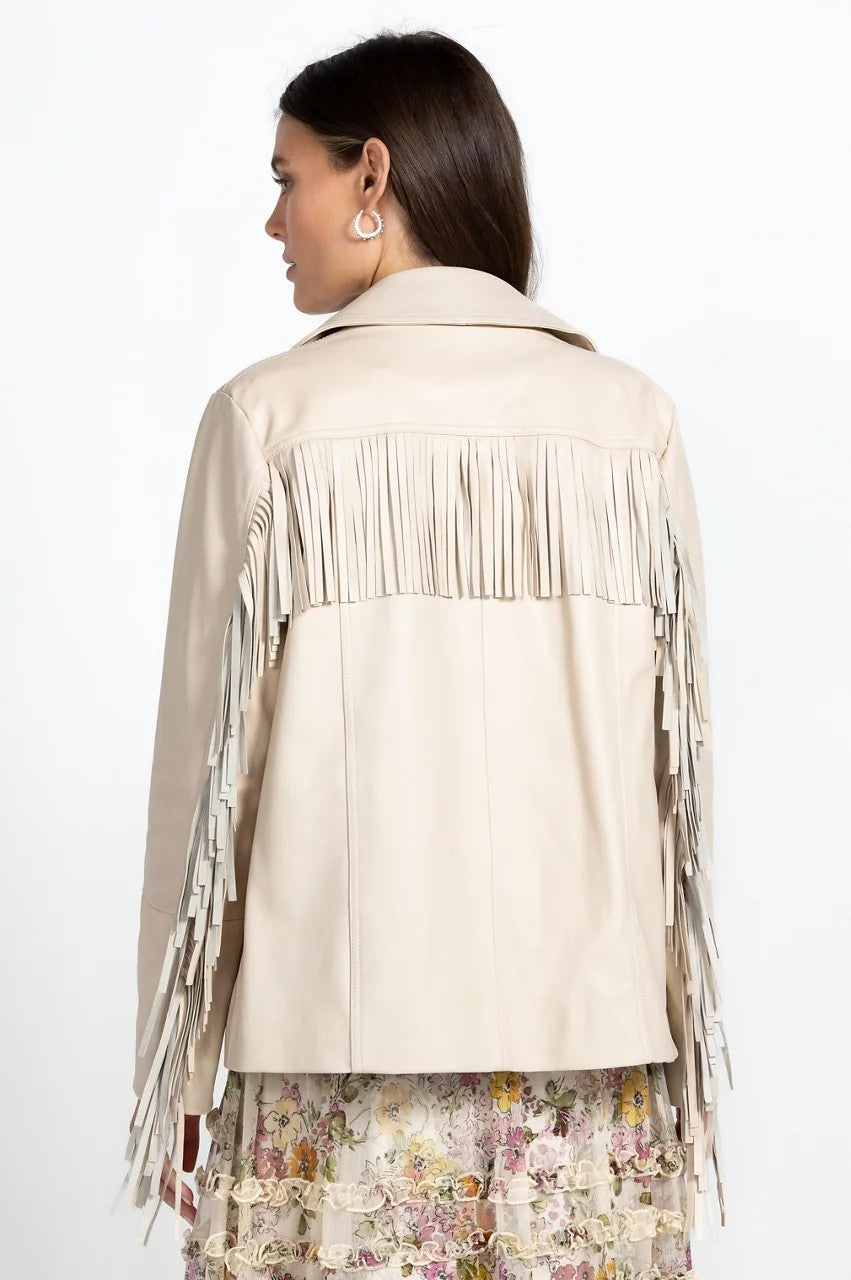 Johnny Was Frangia Leather Jacket