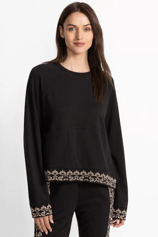 Johnny Was BEE ACTIVE LONG SLEEVE CREW PULLOVER TEE