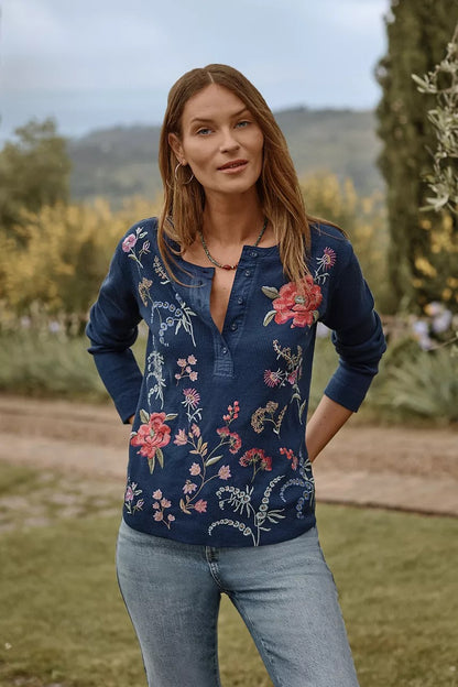 Johnny Was MIXED MEDIA HENLEY THERMAL