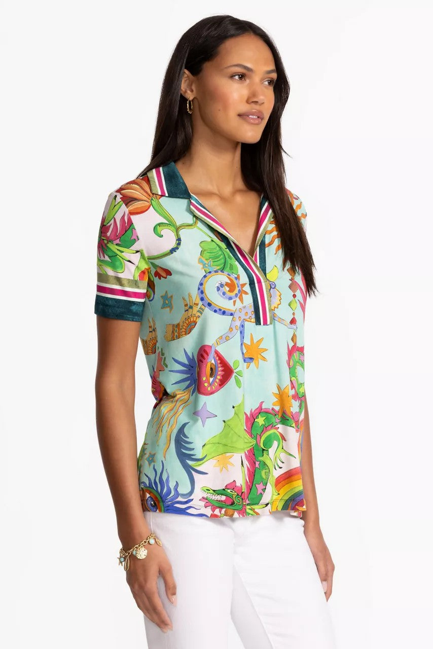 Johnny Was THE JANIE FAVORITE SHORT SLEEVE SWING POLO