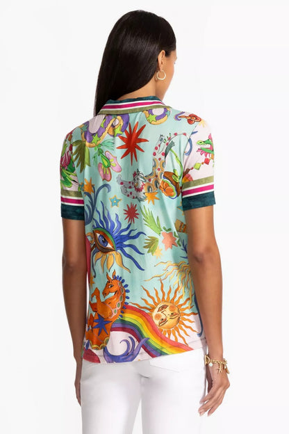 Johnny Was THE JANIE FAVORITE SHORT SLEEVE SWING POLO