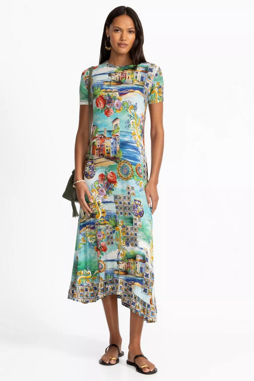 Johnny Was THE JANIE FAVORITE ASYMMETRIC HEM SHORT DRESS
