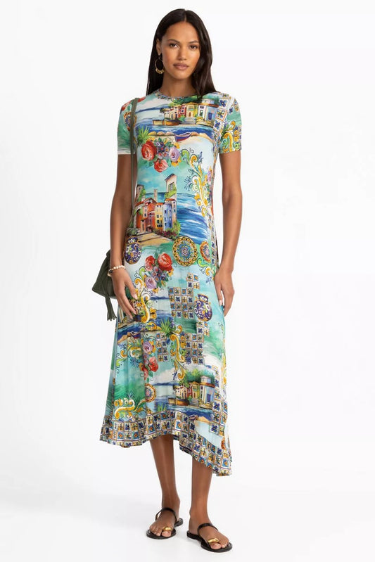 Johnny Was THE JANIE FAVORITE ASYMMETRIC HEM SHORT DRESS
