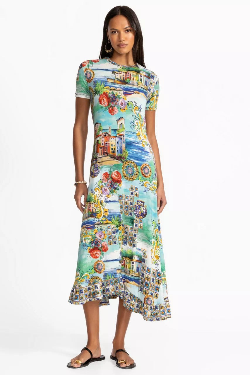 Johnny Was THE JANIE FAVORITE ASYMMETRIC HEM SHORT DRESS