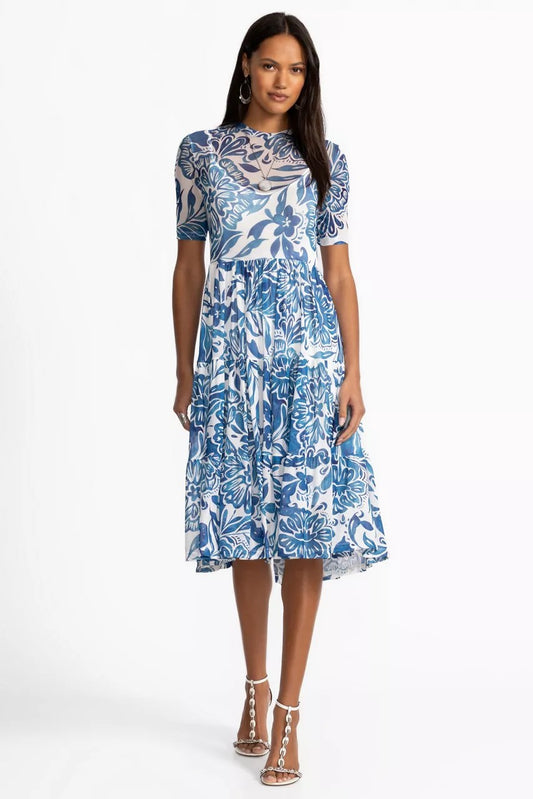 Johnny Was MESH TIERED DRESS