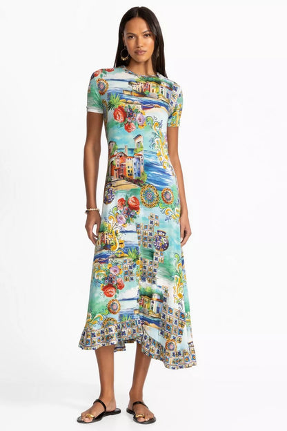 Johnny Was THE JANIE FAVORITE ASYMMETRIC HEM SHORT DRESS