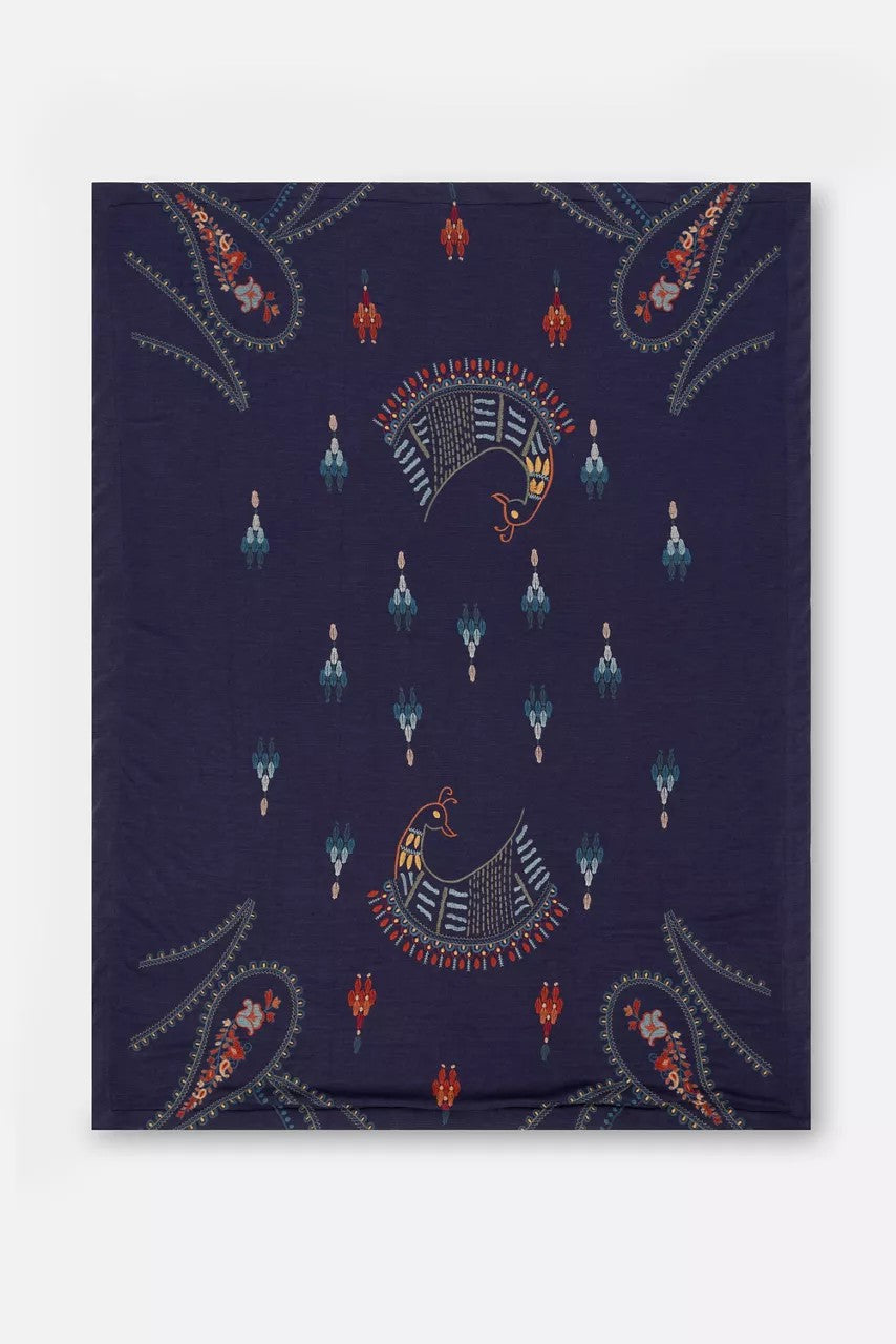 Johnny Was EMBROIDERED THROW BLANKET