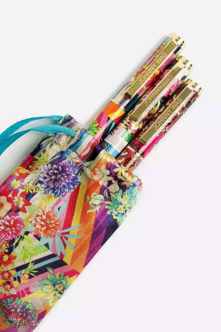 Johnny Was FLORAL STRIPE PEN SET