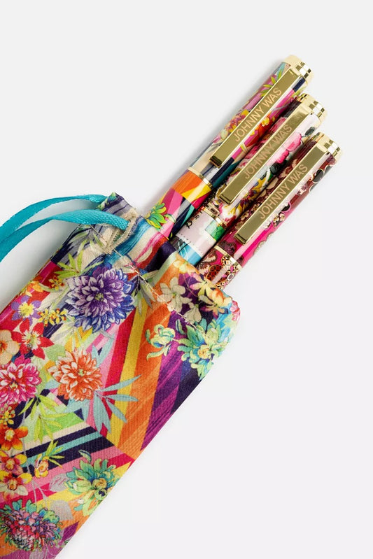 Johnny Was FLORAL STRIPE PEN SET