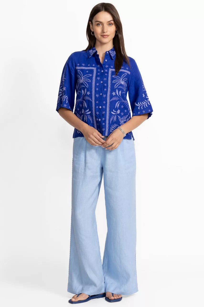 Johnny Was LINEN KIMONO SLEEVE SHIRT