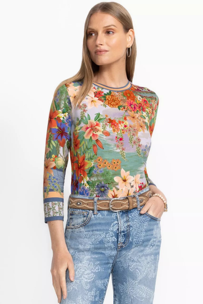 Johnny Was THE JANIE FAVORITE 3/4 SLEEVE CREW NECK
