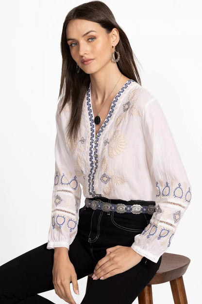 Johnny Was BUTTON FRONT LISBON BLOUSE