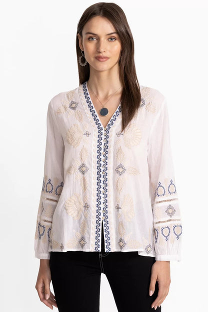 Johnny Was BUTTON FRONT LISBON BLOUSE