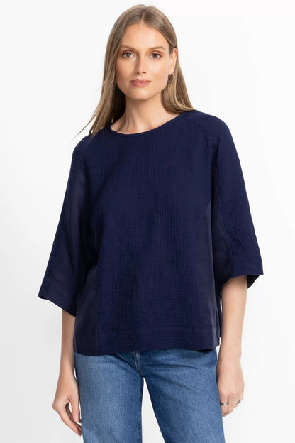 Johnny Was MIXED MEDIA DROP SHOULDER TOP