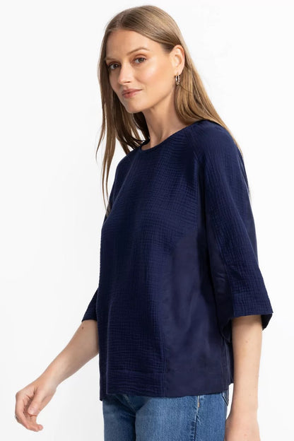 Johnny Was MIXED MEDIA DROP SHOULDER TOP