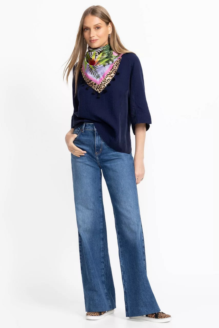 Johnny Was MIXED MEDIA DROP SHOULDER TOP