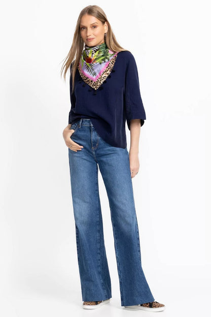 Johnny Was MIXED MEDIA DROP SHOULDER TOP