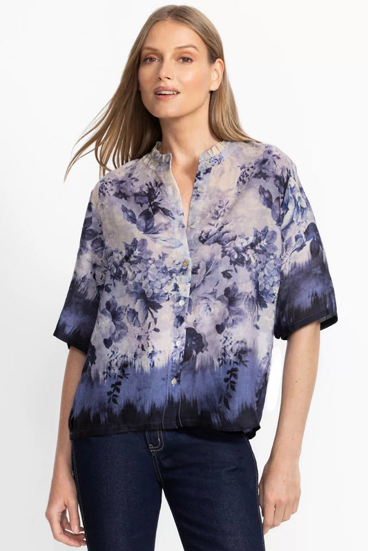 Johnny Was RUFFLE NECK SHIRT