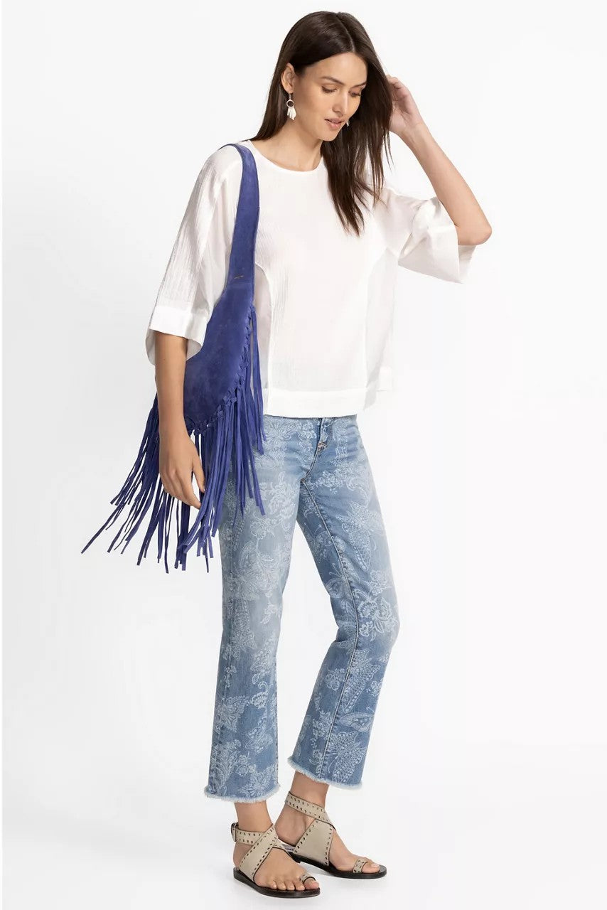 Johnny Was MIXED MEDIA DROP SHOULDER TOP