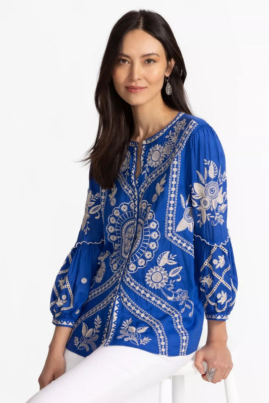 Johnny Was SCALLOP SLEEVE BLOUSE