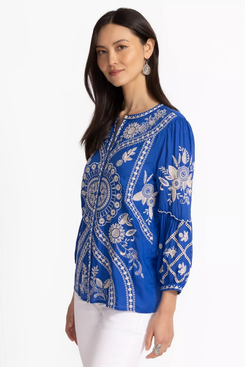 Johnny Was SCALLOP SLEEVE BLOUSE