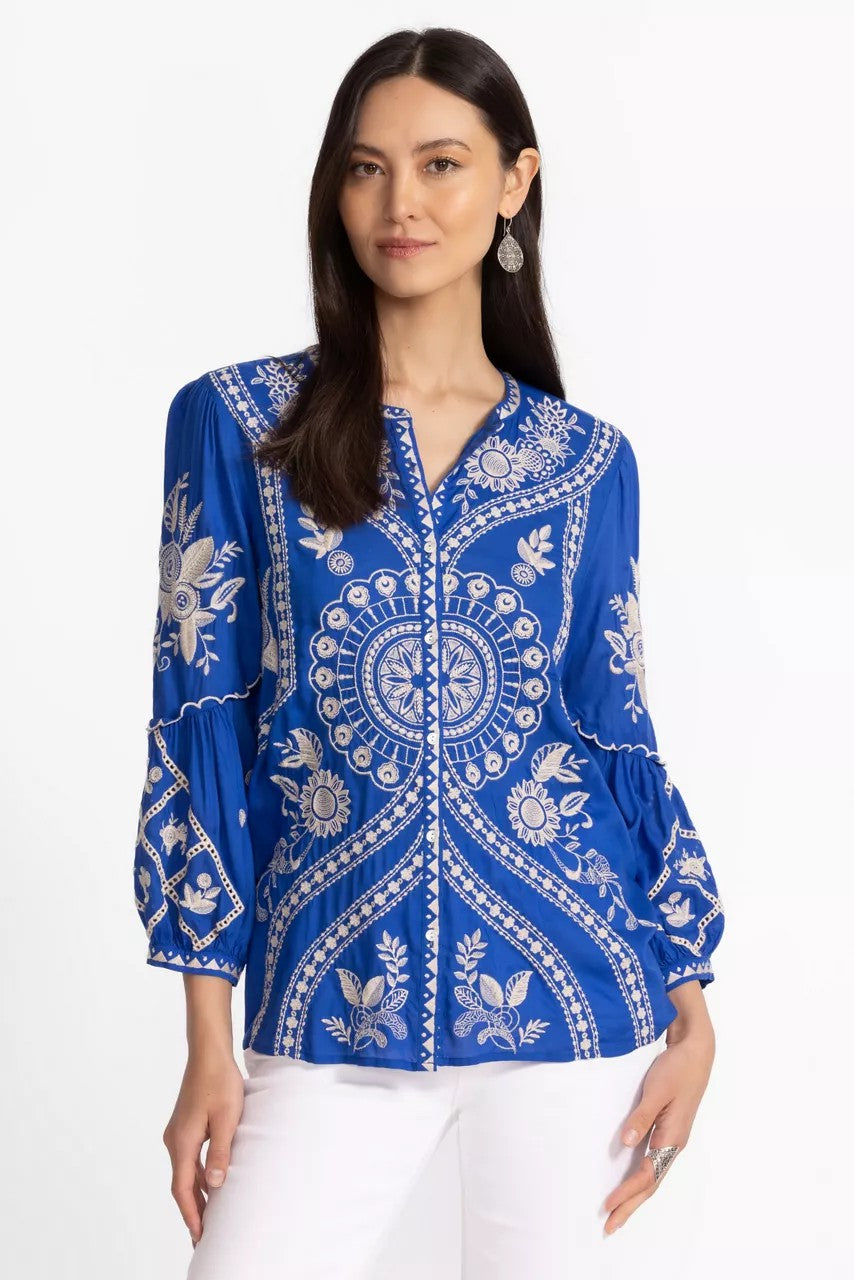 Johnny Was SCALLOP SLEEVE BLOUSE