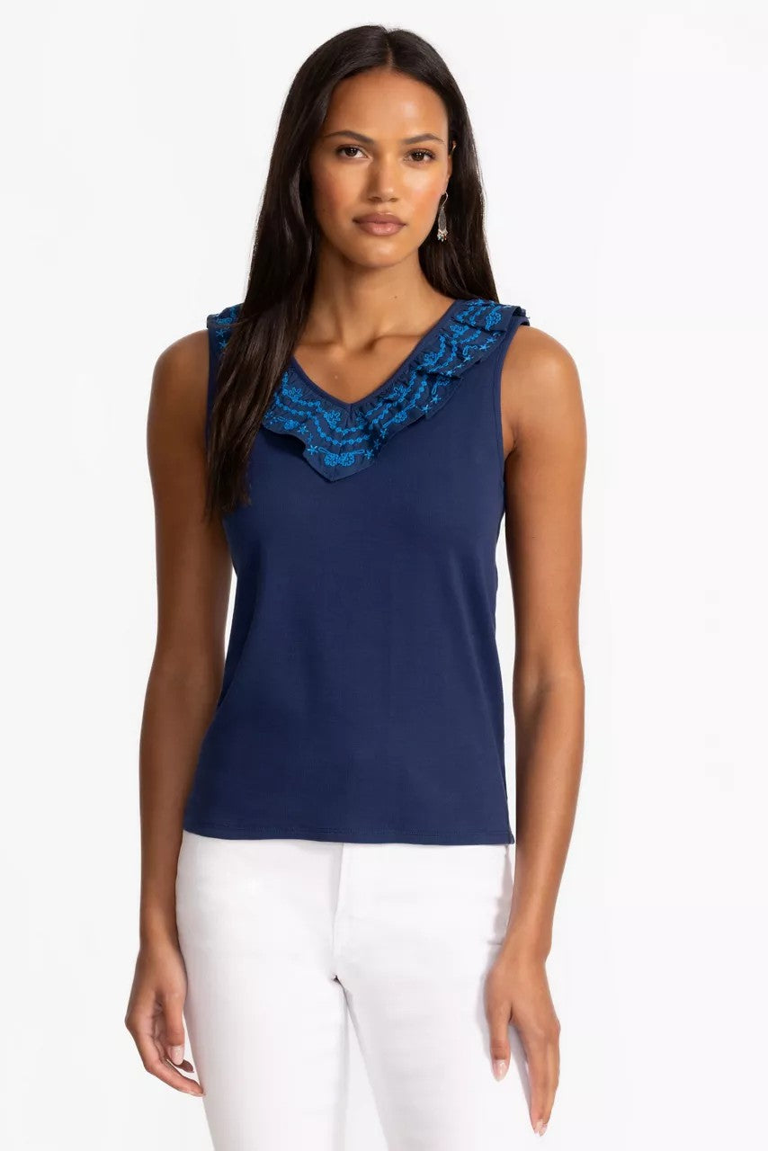 Johnny Was MIXED MEDIA FLUTTER TANK