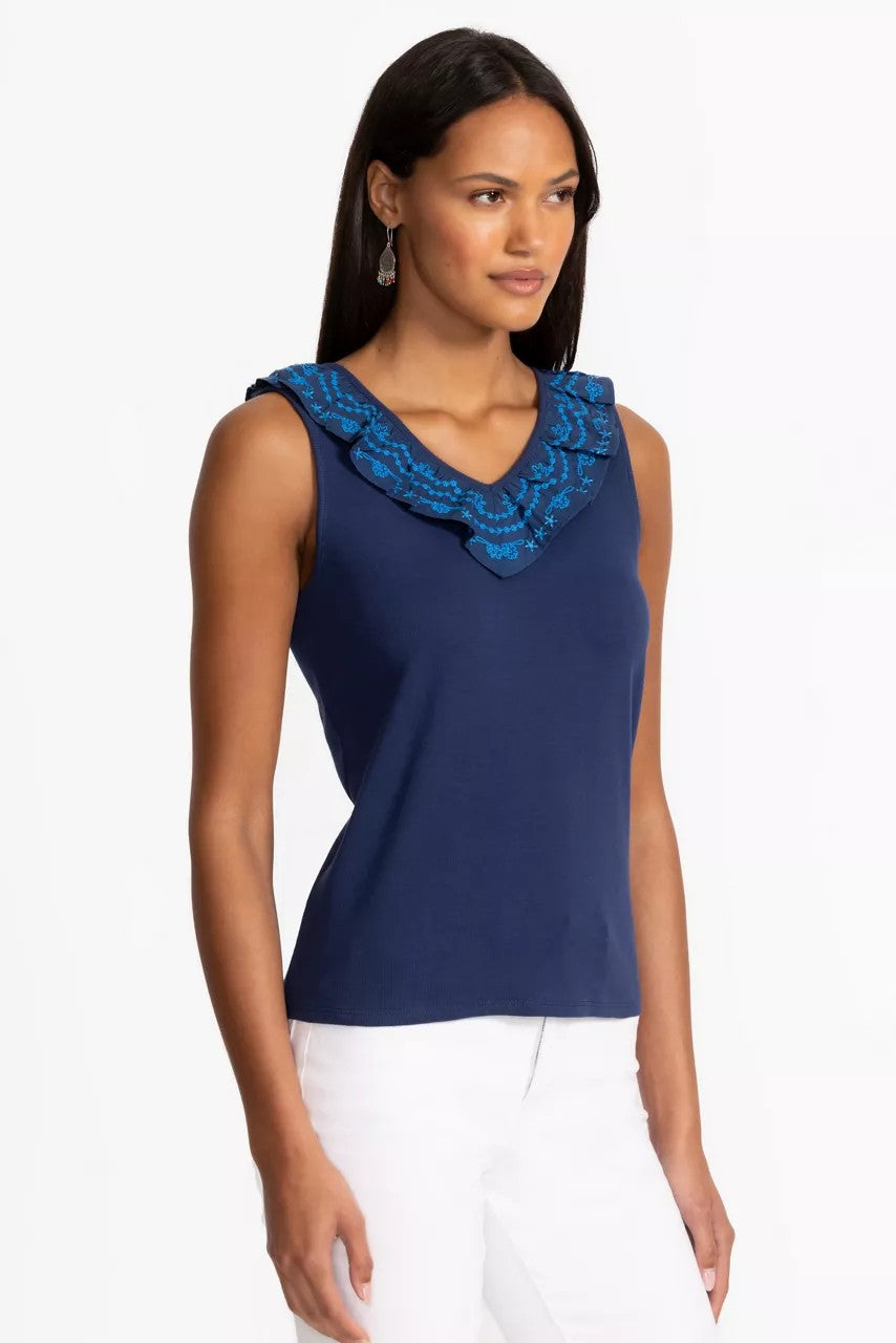 Johnny Was MIXED MEDIA FLUTTER TANK