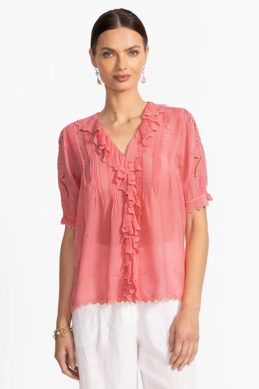 Johnny Was ANETTE RUFFLE BLOUSE