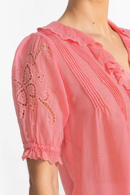 Johnny Was ANETTE RUFFLE BLOUSE
