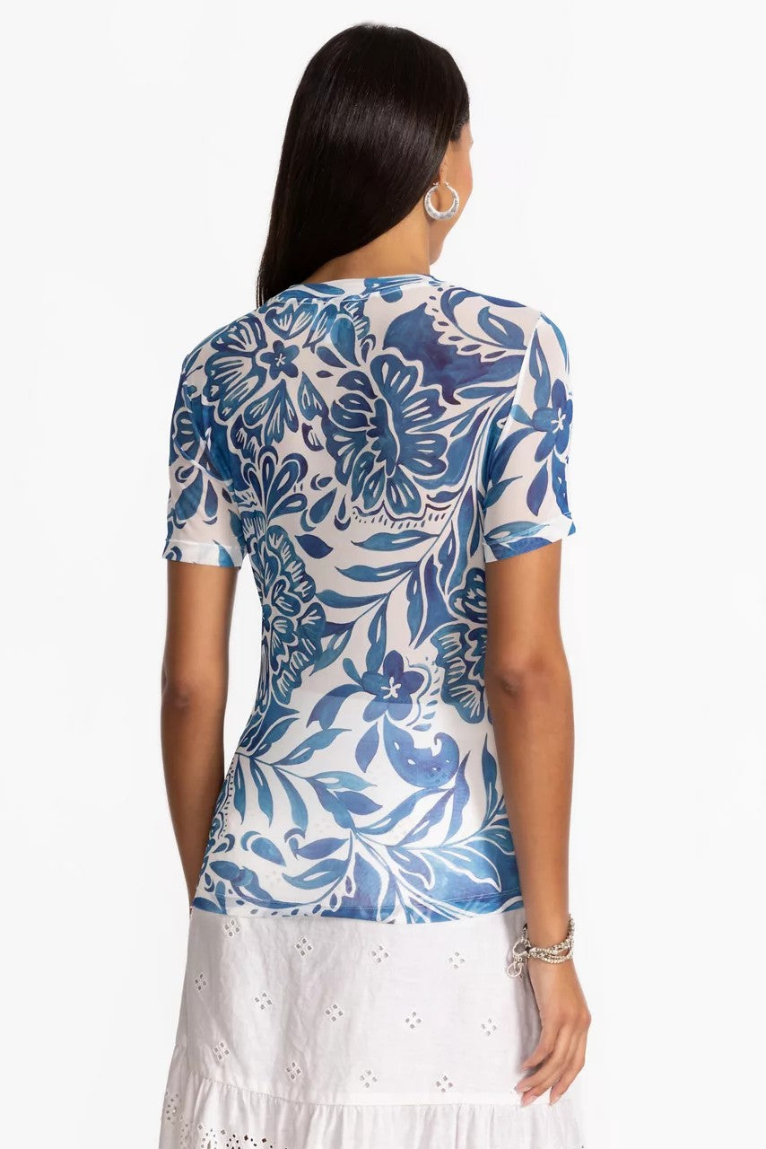 Johnny Was ELEANOR SHORT SLEEVE MESH TEE