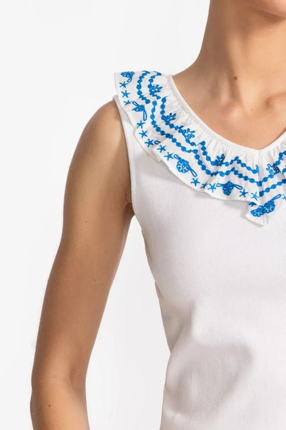 Johnny Was MIXED MEDIA FLUTTER TANK